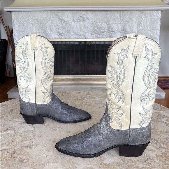 Dan Post Made in USA Leather Cowboy Boots Vintage 1980s - Picture 6 of 14